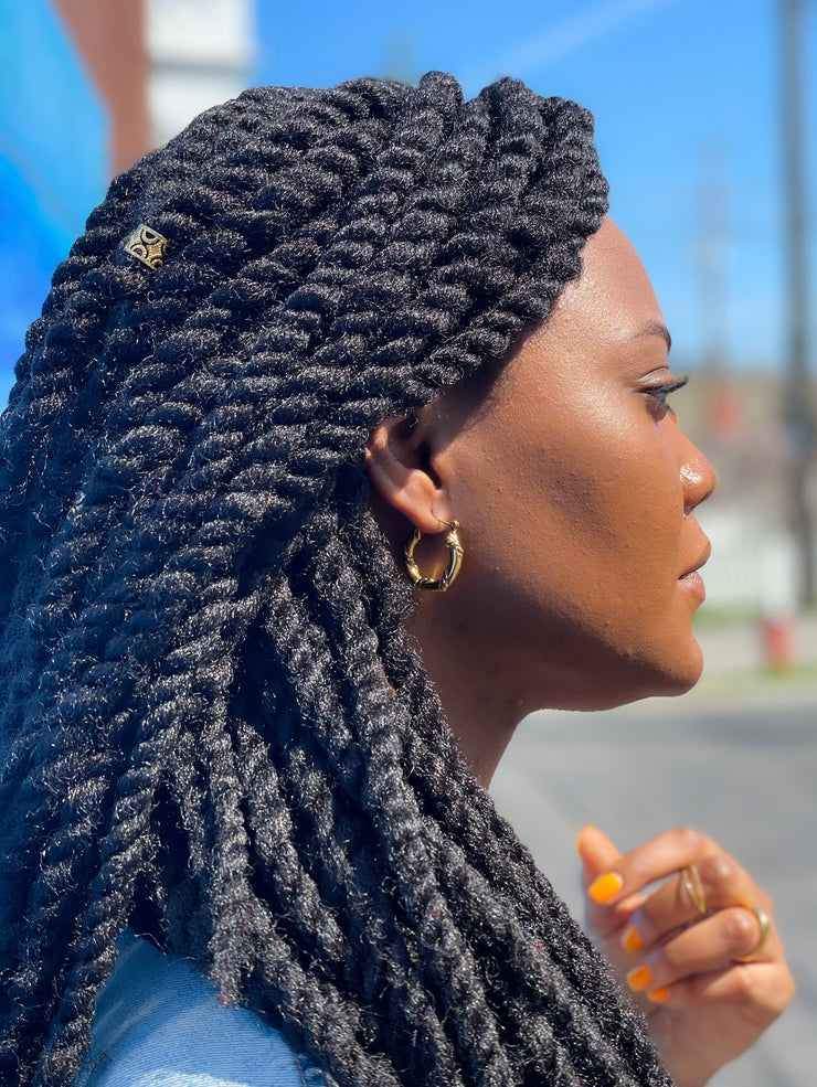 Pleated Twist Hoop Earrings