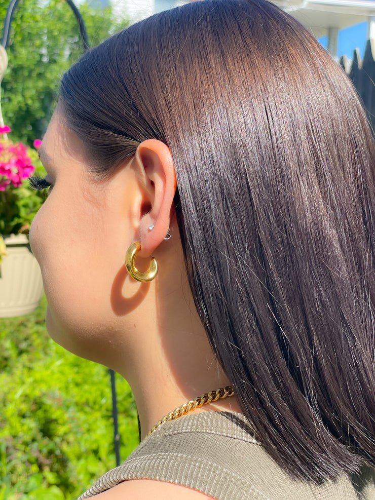 Golden Crescent Earrings