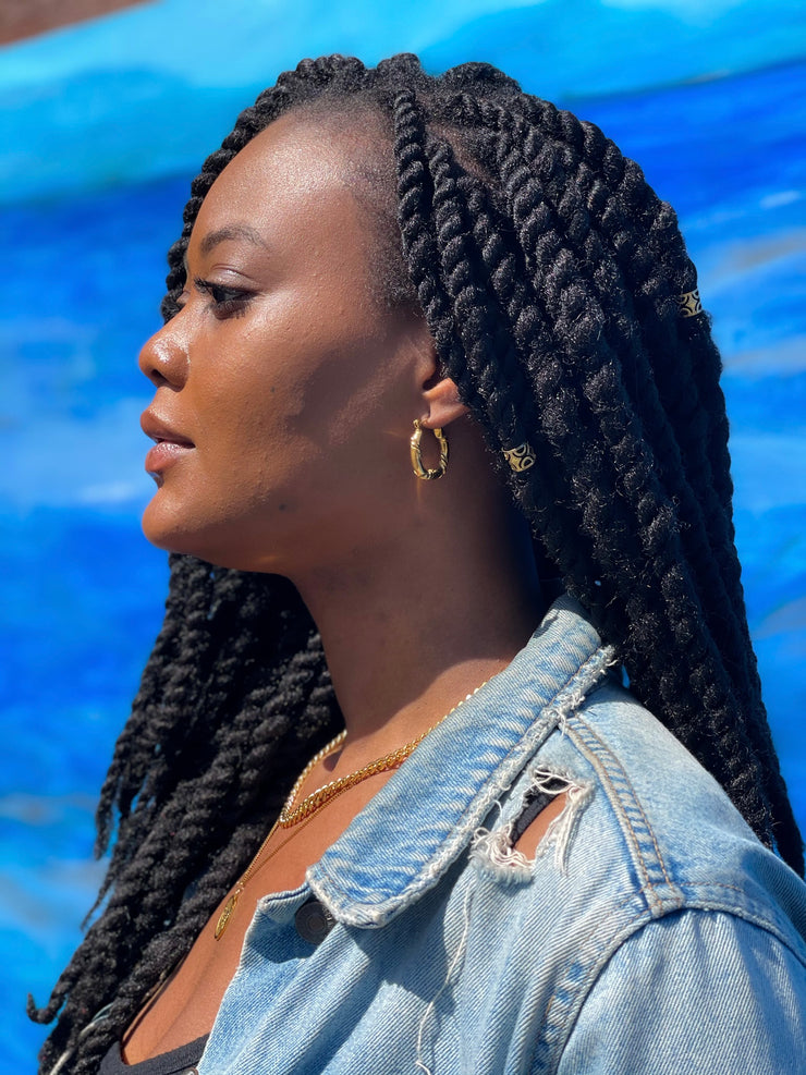 Pleated Twist Hoop Earrings