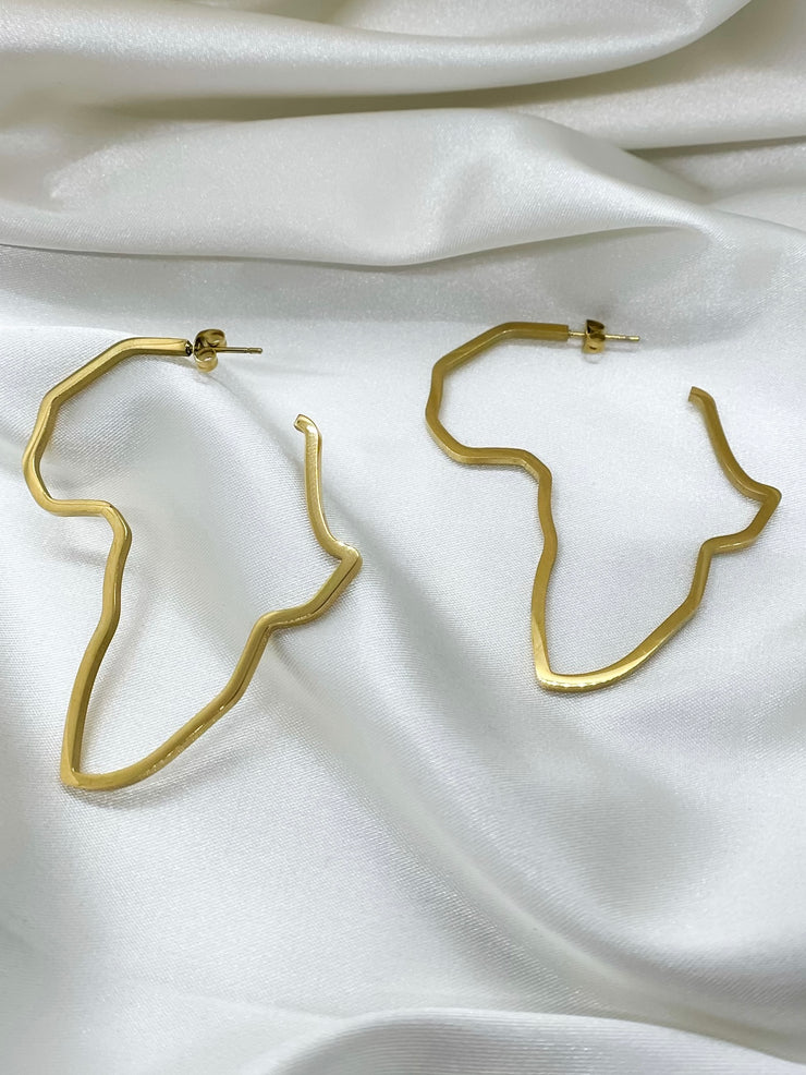 Outline Of Africa Earrings